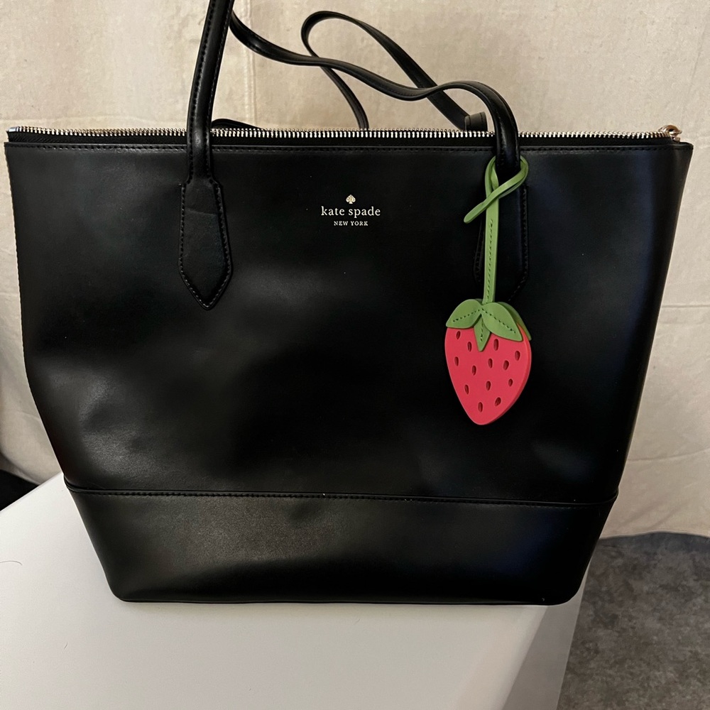 Kate Spade Braelynn leather tote bag with strawberry